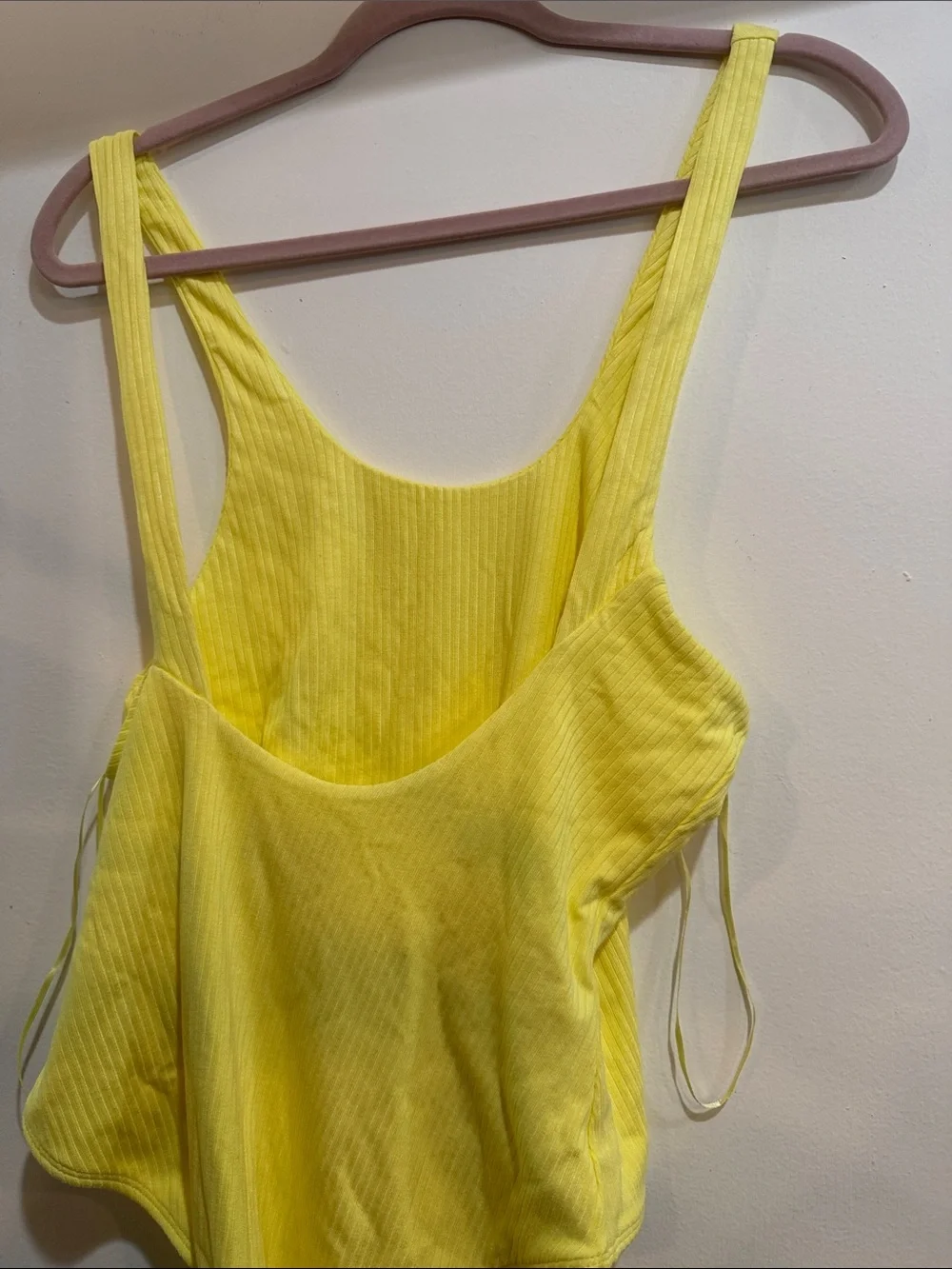 Yellow Ribbed One-Piece Leotard - Picture 3 of 3